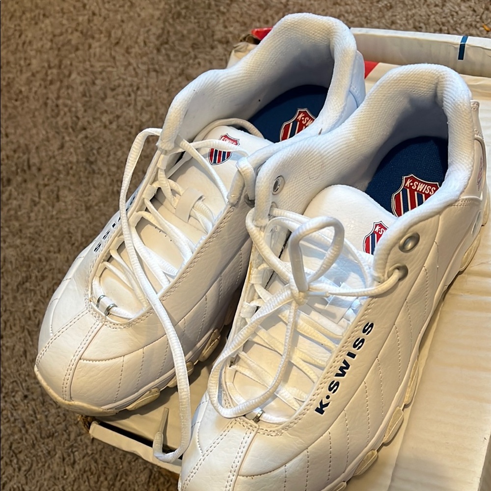 K-Swiss White Quilted Sneakers